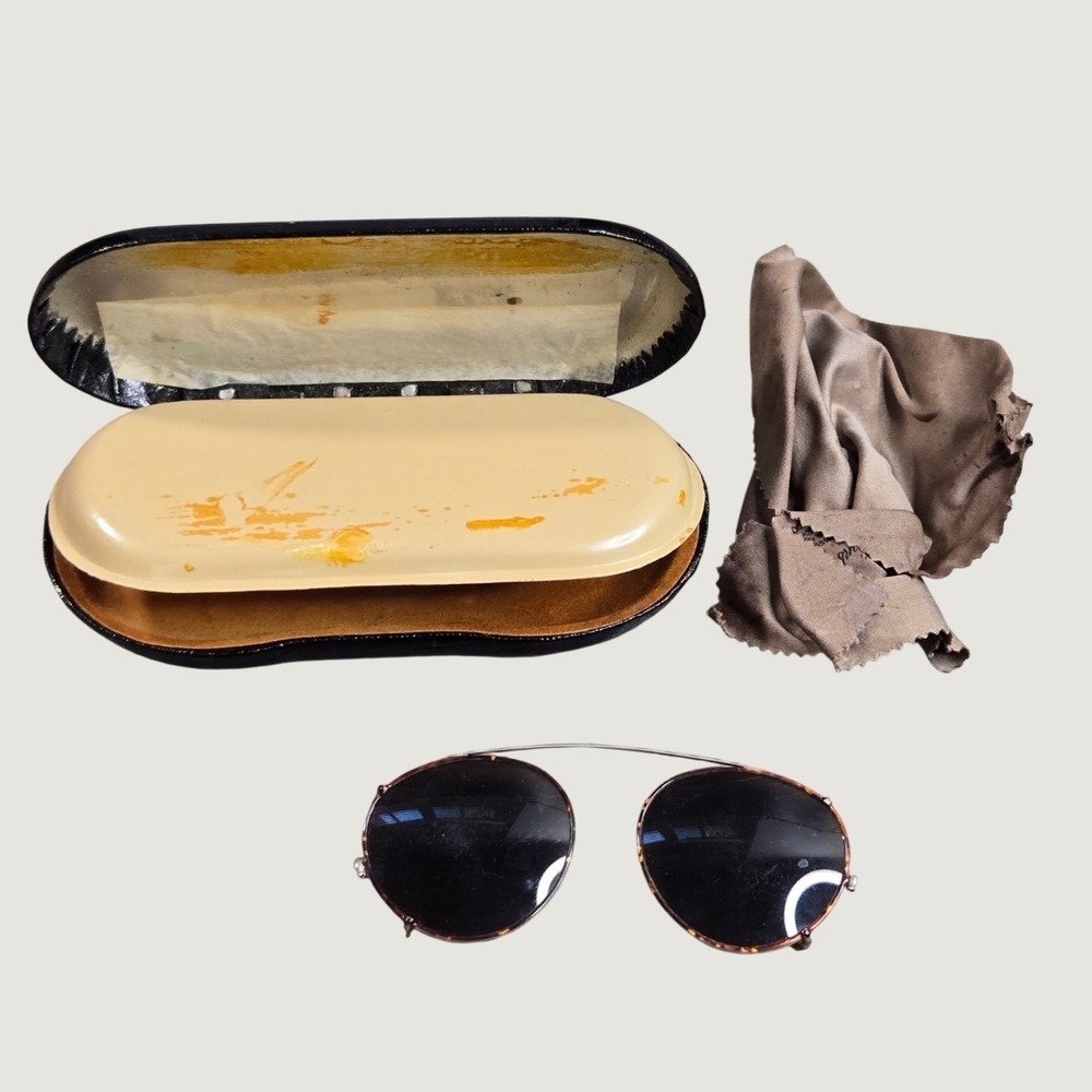 Hans Custom Optic Clip On Vintage Sunglasses Unisex Tortoise Shell Brown